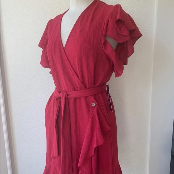 Lulus XS /S Ruffle Wrap Dress - Picture 2 of 8